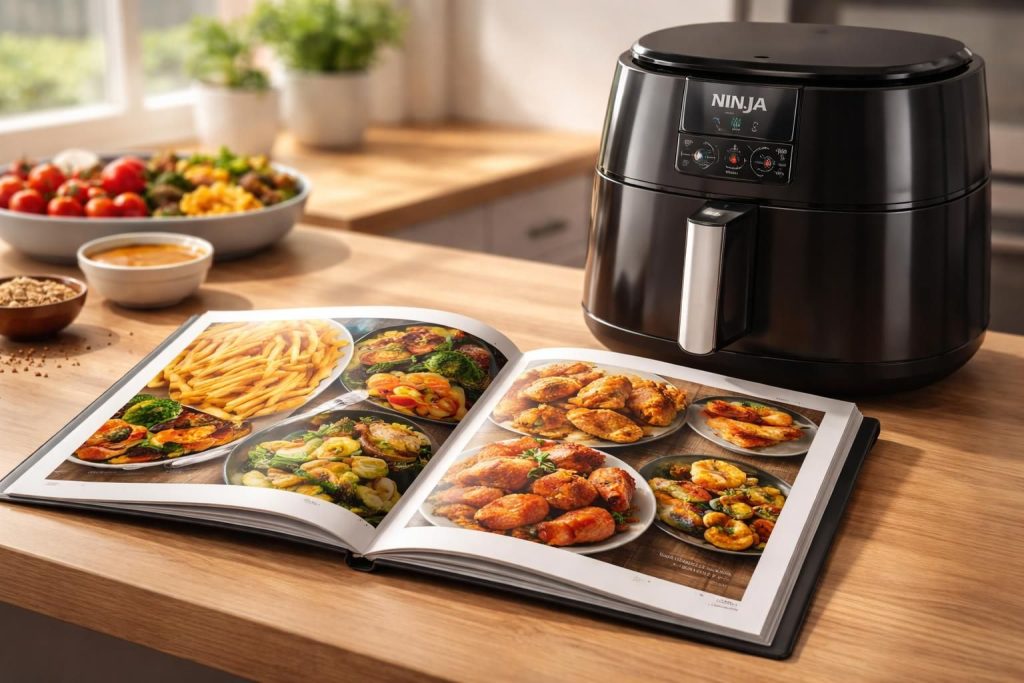 téléchargez le guide ultime en pdf pour maîtriser les recettes avec votre air fryer ninja. des recettes faciles, rapides et délicieuses à portée de main !